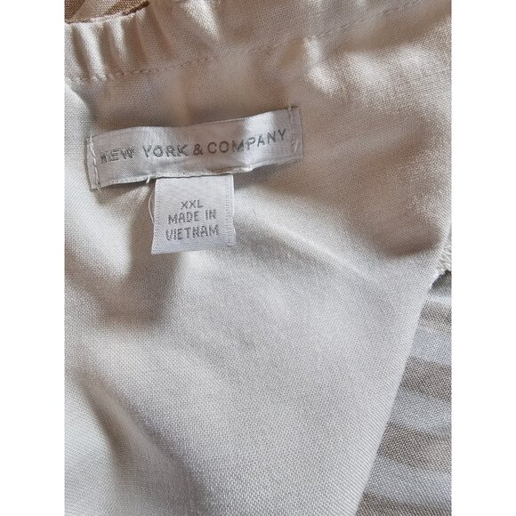 New York and Company Khaki Striped Halter Top Backless Maxi Dress - SZ 2XL - Picture 5 of 8